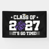 Cheer Afstudeer Pom Poms Eindexamenklas 2027 Spandoek (Horizontaal)