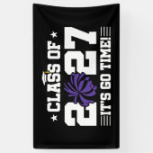 Cheer Afstudeer Pom Poms Eindexamenklas 2027 Spandoek (Verticaal)