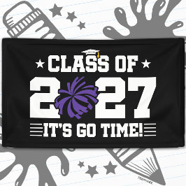 Cheer Afstudeer Pom Poms Eindexamenklas 2027 Spandoek