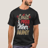 Cheer Aunt Biggest Fan Leopard Print And Pom Pom T-shirt (Voorkant)