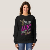 Cheer Aunt Biggest Fan Leopard Print And Pom Pom Trui (Voorkant volledig)