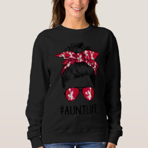 Cheer Aunt Life Messy Bun Hair Cheerleader Moeder Trui