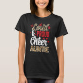 Cheer Auntie Bigst Fan Leopard Print en Pom Pom T-shirt (Voorkant)