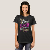 Cheer Auntie Bigst Fan Leopard Print en Pom Pom T-shirt (Voorkant volledig)