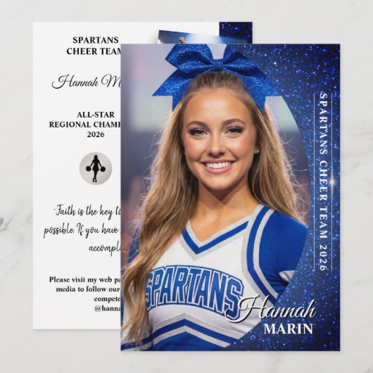 Cheer Autogramkaart Glitter Cheer Fotokaarten Kaart (Voorkant / Achterkant)