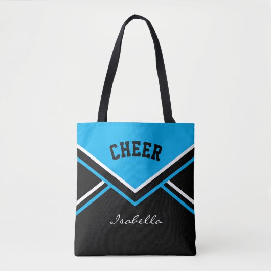 Cheer Baby Blue Cheerleader Outfit Tote Bag (Voorkant)