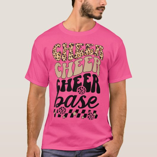 Cheer Base Groovy Cheerleader Base Cheerleading Ba T-shirt (Voorkant)