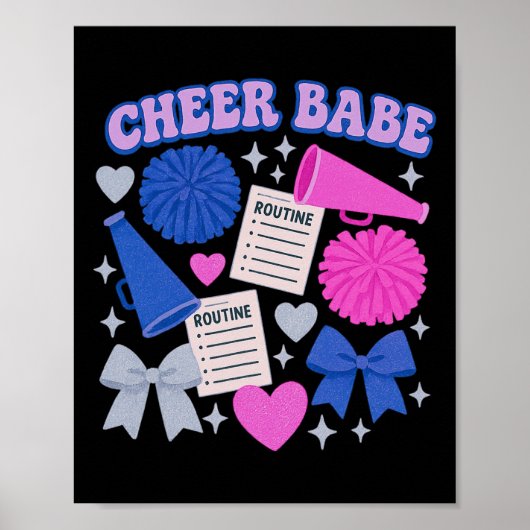 Cheer Be Coquette Cheerleading Routine Grafisch Poster (Voorkant)