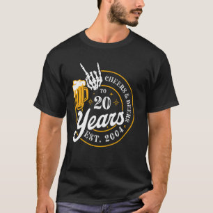 Cheer & Beer tot 20 jaar EST. 2004 20ste verjaarda T-shirt