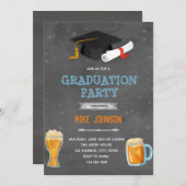 Cheer bier afstudeerfeest uitnodiging (Voorkant / Achterkant)