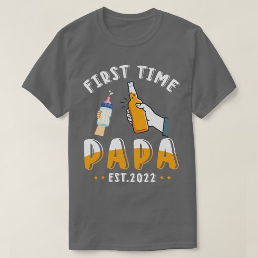 Cheer Bier en melk 1e Vaderdag Eerste Tijd Papa T-shirt (Design voorkant)