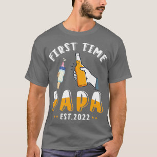 Cheer Bier en melk 1e Vaderdag Eerste Tijd Papa T-shirt