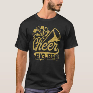 Cheer Big Bro Biggest Fan Cheerleader Vaderdag T-shirt