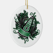 Cheer Black en Green Ornament (Rechts)
