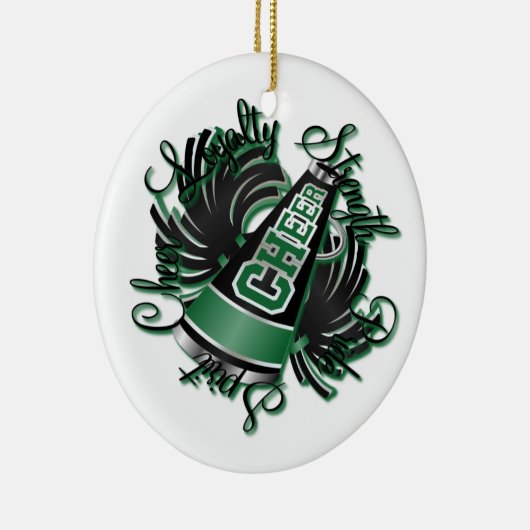 Cheer Black en Green Ornament (Rechts)