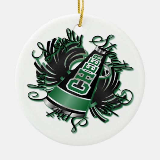 Cheer Black en Green Ornament (Voorkant)