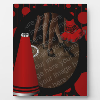 Cheer Black en Red Photo Plaque Fotoplaat