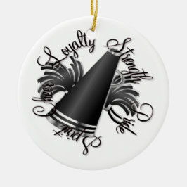 Cheer Black en Silver, met twee zijden bezaaid, si Keramisch Ornament