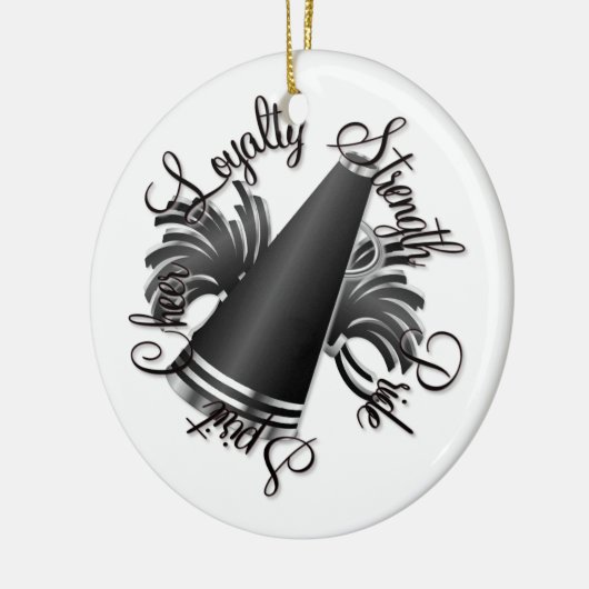 Cheer Black en Silver, met twee zijden bezaaid, si Keramisch Ornament (Links)