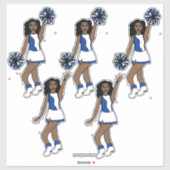 Cheer Blue 14" x 14" Custom-Cut Vinyl Stickers #1 (Vel)