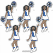 Cheer Blue 14" x 14" Custom-Cut Vinyl Stickers #1 (Voorkant)