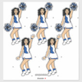 Cheer Blue 14" x 14" Custom-Cut Vinyl Stickers #2 (Vel)