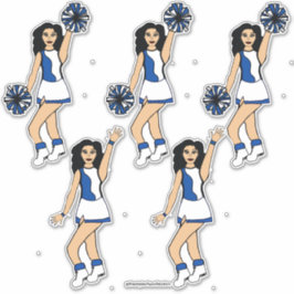 Cheer Blue 14" x 14" Custom-Cut Vinyl Stickers #2
