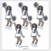 Cheer Blue 14" x 14" Custom-Cut Vinyl Stickers #3 (Vel)