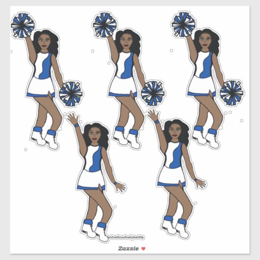 Cheer Blue 14" x 14" Custom-Cut Vinyl Stickers #3 (Vel)