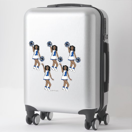 Cheer Blue 14" x 14" Custom-Cut Vinyl Stickers #3 (Koffer)