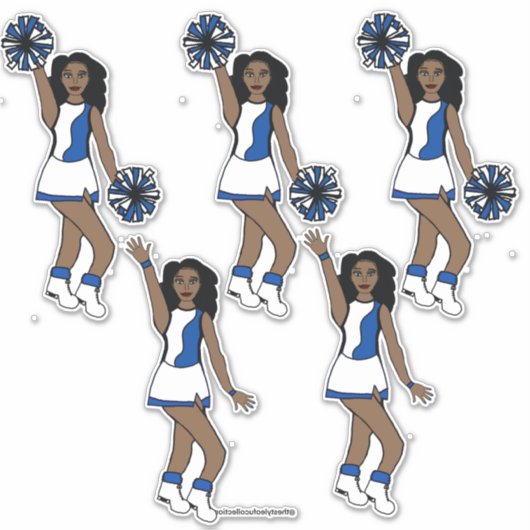 Cheer Blue 14" x 14" Custom-Cut Vinyl Stickers #3 (Voorkant)