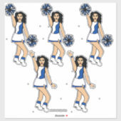 Cheer Blue 14" x 14" Custom-Cut Vinyl Stickers #4 (Vel)