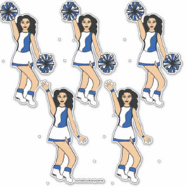 Cheer Blue 14" x 14" Custom-Cut Vinyl Stickers #4