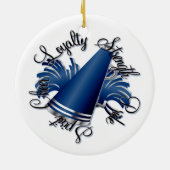 Cheer Blue en Silver, met twee zijden bezaaid Keramisch Ornament (Achterkant)