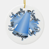 Cheer Blue en White, met twee zijden bezaaid Keramisch Ornament (Voorkant)