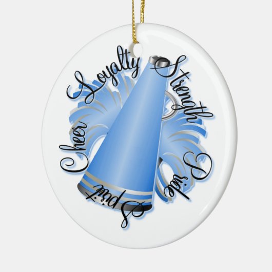 Cheer Blue en White, met twee zijden bezaaid Keramisch Ornament (Links)