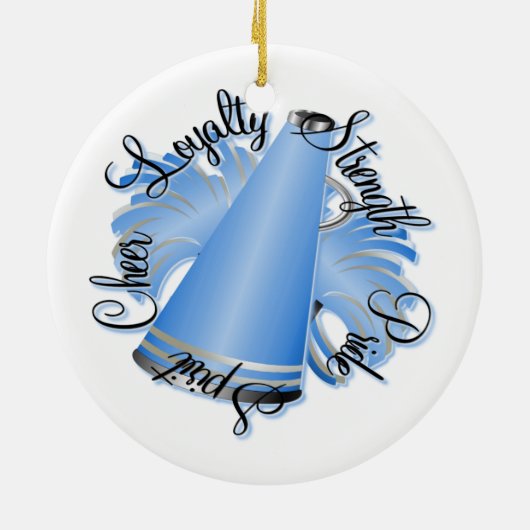 Cheer Blue en White, met twee zijden bezaaid Keramisch Ornament (Achterkant)