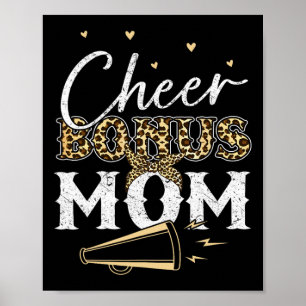 Cheer Bonus Moeder Shirt Luipaard Cheerleading Sti Poster