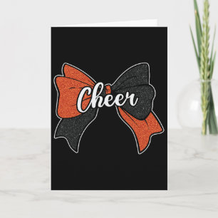Cheer boog oranje zwart grappig sport cheerleader  kaart