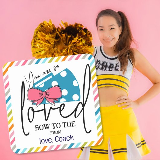 Cheer Bow en Megaphone Gift Labels voor Cheerleade
