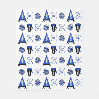 Cheer Camp Blauwe en Zwarte Cheerleader Pompon Fleece Deken