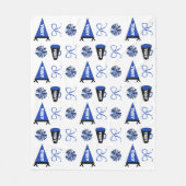 Cheer Camp Blue and Black Cheerleadering Pompom   Fleece Deken (Voorkant)