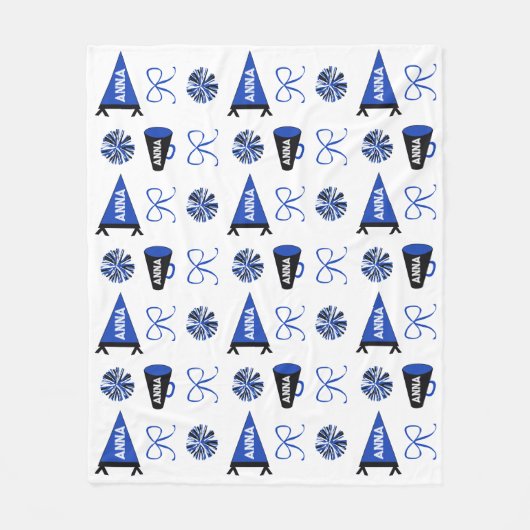 Cheer Camp Blue and Black Cheerleadering Pompom   Fleece Deken (Voorkant)