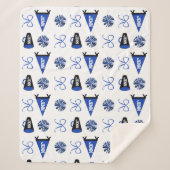 Cheer Camp Blue and Black Cheerleadering Pompom Sherpa Deken (Voorkant)