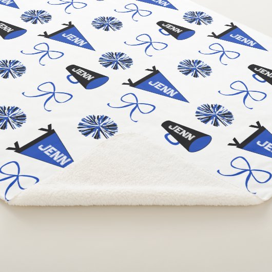 Cheer Camp Blue and Black Cheerleadering Pompom Sherpa Deken (3/4)