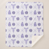 Cheer Camp Paarse Cheerleadering Pompom Reizen Sherpa Deken (Voorkant)