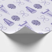 Cheer Camp Paarse Cheerleadering Pompom Verjaardag Cadeaupapier (Hoek)