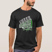 Cheer CAPTAIN Leopard Cheetah Megaphone Green Tren T-shirt (Voorkant)