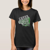 Cheer CAPTAIN Leopard Cheetah Megaphone Green Tren T-shirt (Voorkant)