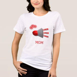 Cheer Cheer Cheer MOM Megafoon PomPoms Tri-Blend Shirt